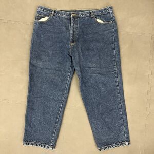 Mens' Guide Gear Flannel-Lined Jeans Size 48 X 29Blue Double Knee FS Charity